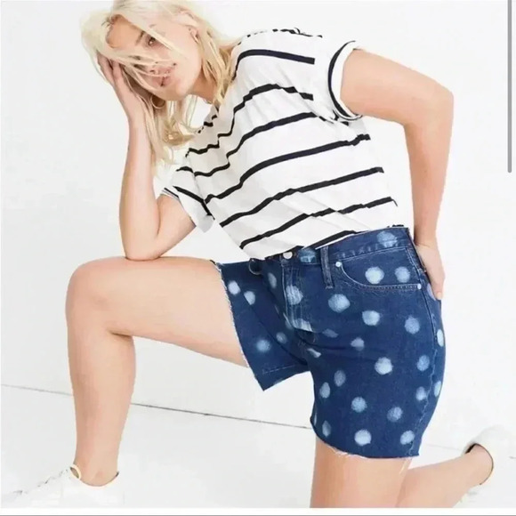 Madewell Polka Dot The Perfect Jean Short - Picture 1 of 9